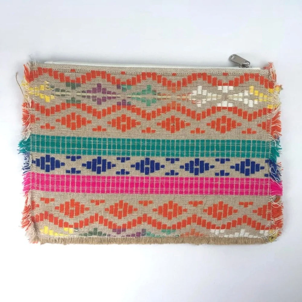 Tommy’s Jolly Peyote Bird Hand Beaded Sequin Colorful Fringe Clutch Bag